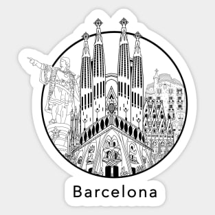 Barcelona Tourist attractions Sticker
